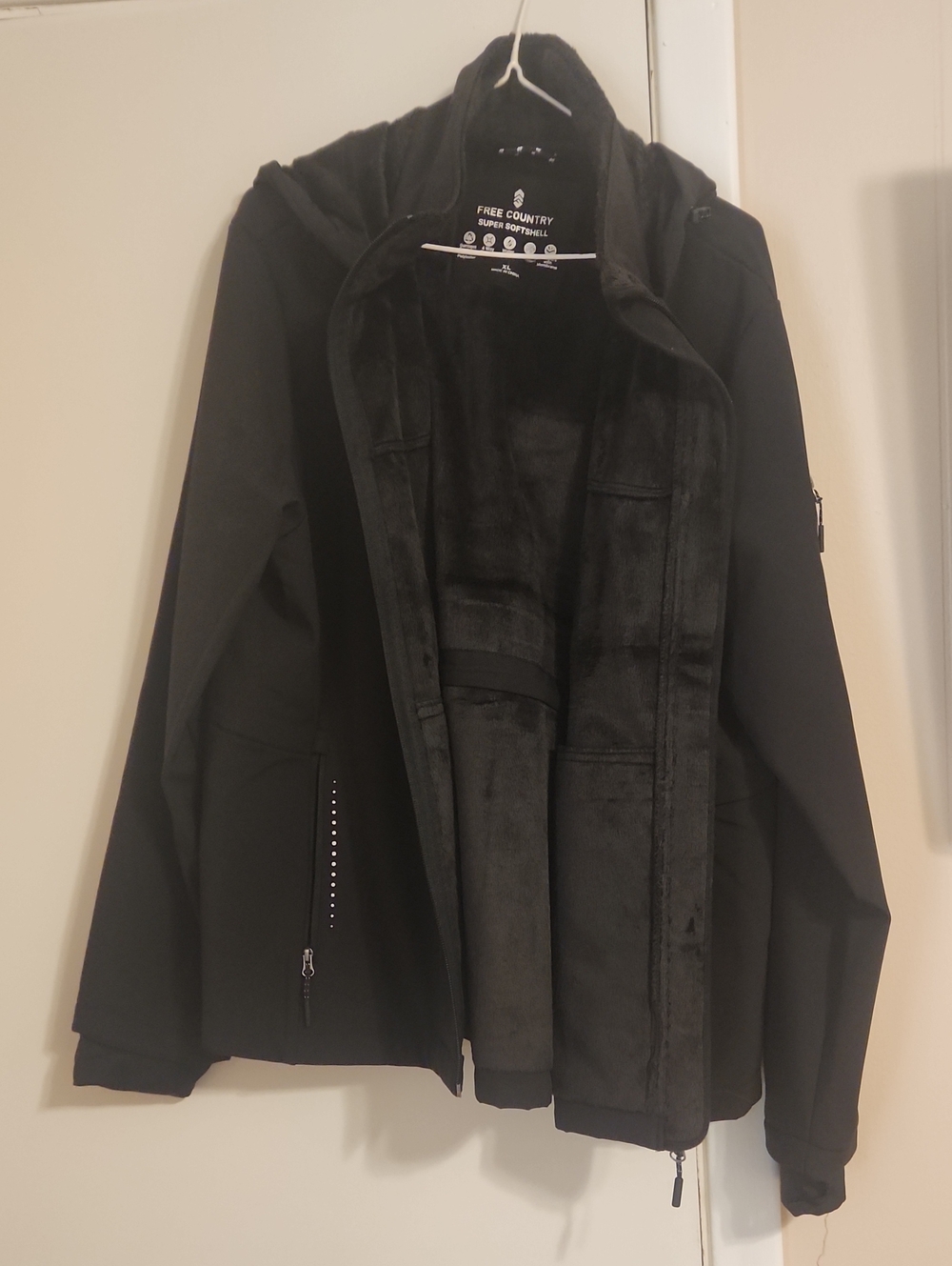 Free Country Men’s Black Fleece-Lined Raincoat